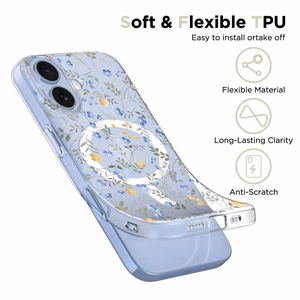 Tech-Protect FlexAir MagSafe Чехол для iPhone 17 - Ромашки с листьями