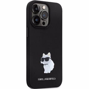 Karl Lagerfeld KLHCP14XSMHCNPK ümbris jaoks iPhone 14 Pro Max 6.7" - must Silicone C Metal Pin