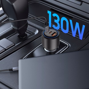 CC04 3-port PD130W car laadija - must