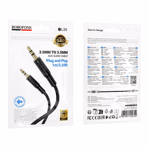 Borofone Kaabel AUX BL25 Nice - jack 3,5mm to jack 3,5mm - 1 metre must