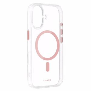 Liavec Glossy Magsafe Clear Ümbris do Iphone 16 różowy
