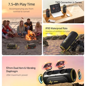 Bluetooth portable speaker Awei KA5 20W black-yellow