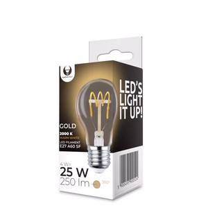 LED Bulb Filament E27 A60 4W 230V 2000K 250lm SF kuldne Forever Light