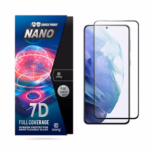 Crong 7D Nano Flexible Glass 9H hübriidne ekraaniklaas seadmele Samsung Galaxy S21+
