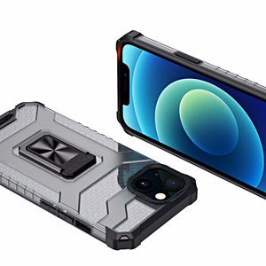 Crystal Ring Case прочный защитный чехол с подставкой для iPhone 12 mini чёрный