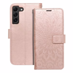 MEZZO Book ümbris jaoks SAMSUNG S22 mandala rose kuldne