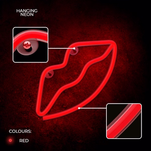 Neon LED Light LIPS punane Bat + USB FLNE08 Forever Light