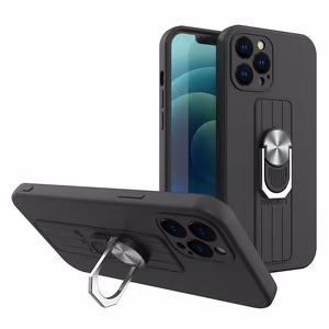 Ring Case silikoonist ümbris koos sõrmejäljega ja statiiviga Samsung Galaxy A32 5G jaoks must