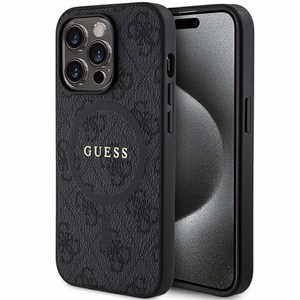 Guess ümbris jaoks iPhone 15 Pro Max 6,7" GUHMP15XG4GFRK must HC MAGSAFE PU 4G RING CLASSIC LOGO