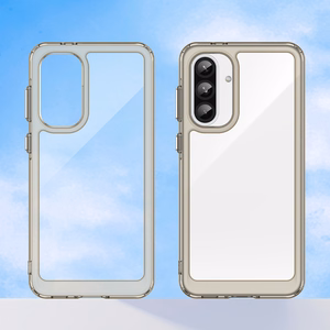 Outer Space Ümbris jaoks Samsung Galaxy A56 Cover with Flexible Frame - Semi-läbipaistev, must