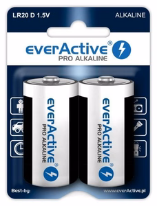 Aluselised patareid everActive Pro Alkaline LR20 D - blister 2 tk