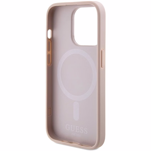 Guess Saffiano MagSafe ümbris jaoks iPhone 15 Pro - roosa