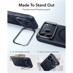 ESR Classic Hybrid MagSafe ümbris alusega iPhone 18 Pro / 17 Pro jaoks, tumesinine