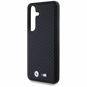 BMW Leather Carbon MagSafe Ümbris jaoks Samsung Galaxy S25 - must