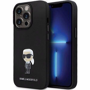 Karl Lagerfeld KLHCP13LSMHKNPK чехол для iPhone 13 Pro / 13 - чёрный Silicone Ikonik Metal Pin