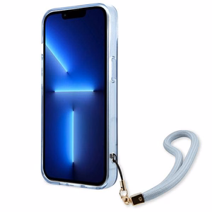 Guess GUHCP13SHTSGSB iPhone 13 mini 5.4" синий/синий жёсткий чехол Translucent Strap