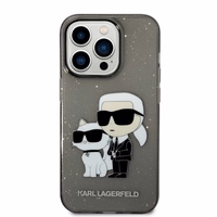 Karl Lagerfeld Glitter Karl&Choupette ümbris jaoks iPhone 14 Pro - must