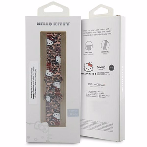 Hello Kitty Silicone Tags Graffiti strap universal 22mm - pink