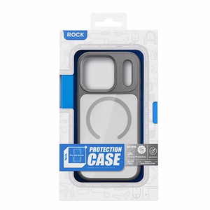 Rock Guard Lens Protection Series Magnetic Ümbris jaoks Iphone 17 Air läbipaistev-must