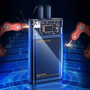 WEKOME WP-323 Vanguard Series akupank, 10000 mAh, PD 20 W + QC 22,5 W, sisseehitatud USB-C- ja Lightning-kaablitega, must ja läbipaistev