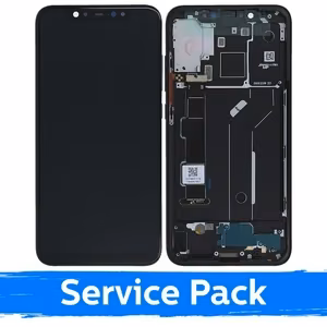LCD ekraan ühilduv Xiaomi Mi 8 raamiga / must / (Service Pack)