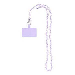 CRYSTAL DIAMOND Phone lanyard, Phone pendant / cord length 74cm (37cm in the loop) / on neck - lilla