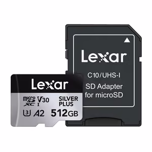 Карта памяти Lexar High-Performance Silver Plus microSDXC 512 ГБ + адаптер