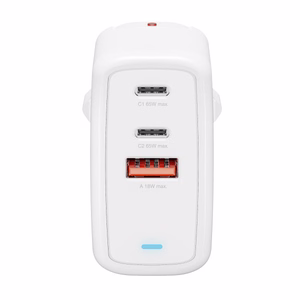 GaN Flex 65W laadija 2 USB-C+1 USB-A valge