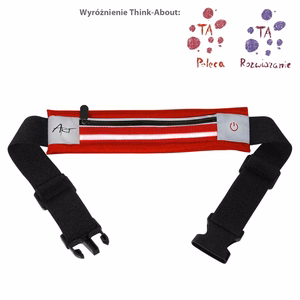 ART sport belt koos ümbris and light APS-01R punane