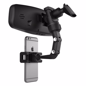 Adjustable car rearview mirror hoidja jaoks smartphone must