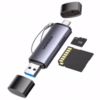 Memory card reader Ugreen CM185 USB-A 3.0/USB-C 3.1 to TF/SD (50706) hall