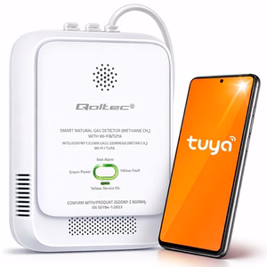 Qoltec 52651 maagaasi lekkeandurit | CH4 detektor | NG | Tuya | Wi-Fi | 85dB alarm | LED