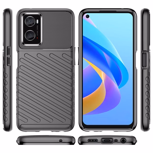 Thunder Case paindlik soomustatud kate Oppo A76 / Oppo A36 / Realme 9i jaoks must