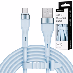 Kruger&Matz Basic USB–microUSB silikoonkaabel, 1 m, sinine