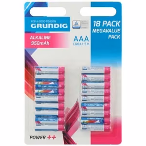 Grundig AAA / R03 1,5 V leelispatareid, 18 tk