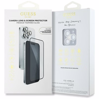 Guess BP Rhinestone 2in1 Ekraanikaitse and Camera Lens Set jaoks iPhone 16 Pro Max - kuldne
