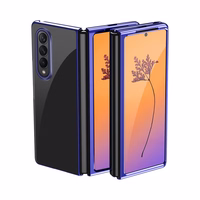 Plating Case ümbris Samsung Galaxy Z Fold 4 metallist raamiga sinine kate Samsung Galaxy Z Fold 4 jaoks
