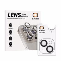Tempered glass Tel Protect 3D Lens on camera jaoks Iphone 15/15 Plus must (lens 2 pieces)