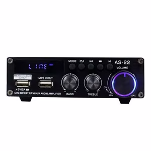 Blitzwolf AS-22 audio amplifier, 45W, Bluetooth 5.0, USB + kaugjuhtimispult (must)