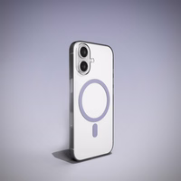 Puro Lite Mag TPU+PC Ümbris Compatible with MagSafe jaoks iPhone 17 - Läbipaistev with Roosa Ring