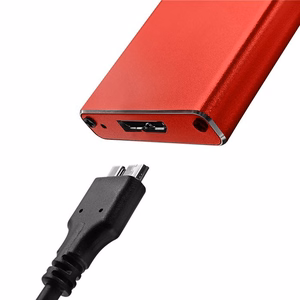 Qoltec 51831 korpus | M.2 SSD | SATA | NGFF | USB 3.0 | Super speed 5Gb/s | 2TB | punane