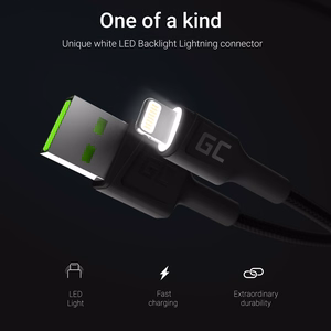 Green Cell KABGC12 Lightning kaabel 2 m, must