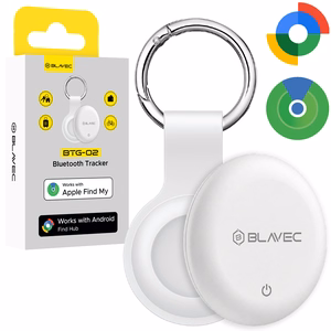 Valge Blavec BTG-02 Bluetooth-esemejälgija võtmerõngaga Apple'i ja Androidi seadmetele (BTBTG02-KW)