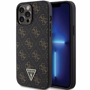 Guess 4G Triangle Metal Logo ümbris jaoks iPhone 14 Pro - must