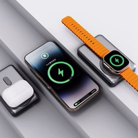 Dudao K29 10000mAh PD 20W MagSafe Powerbank metallist korpusega, alusega ja sisseehitatud USB-C / Lightning kaablitega - hõbedane