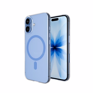 Puro Lite Mag TPU+PC Ümbris Compatible with MagSafe jaoks iPhone 17 - Läbipaistev with Sinine Ring