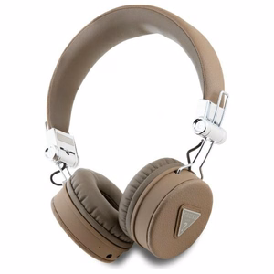 Наушники Guess Bluetooth ENC GUBH70PGTSPSW коричневые Grained Classic Round Shape