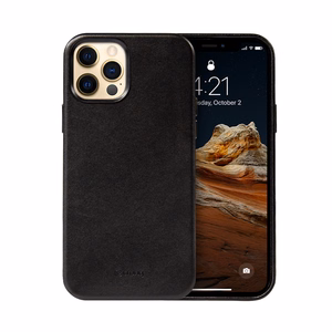 Crong Essential Cover Magnetic kunstnahast ümbris seadmele iPhone 12 Pro Max, MagSafe'iga, must