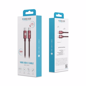 Forever Vibe kaabel USB-C - USB-C 1,0 m 60W bordoopunane