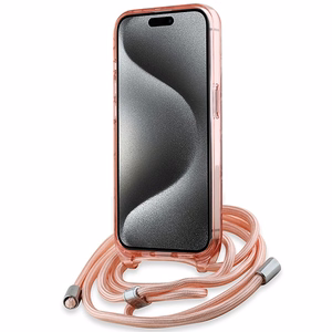 Karl Lagerfeld IML Crossbody Monogram Karl & Choupette Head MagSafe ümbris jaoks iPhone 15 / 14 / 13 - roosa